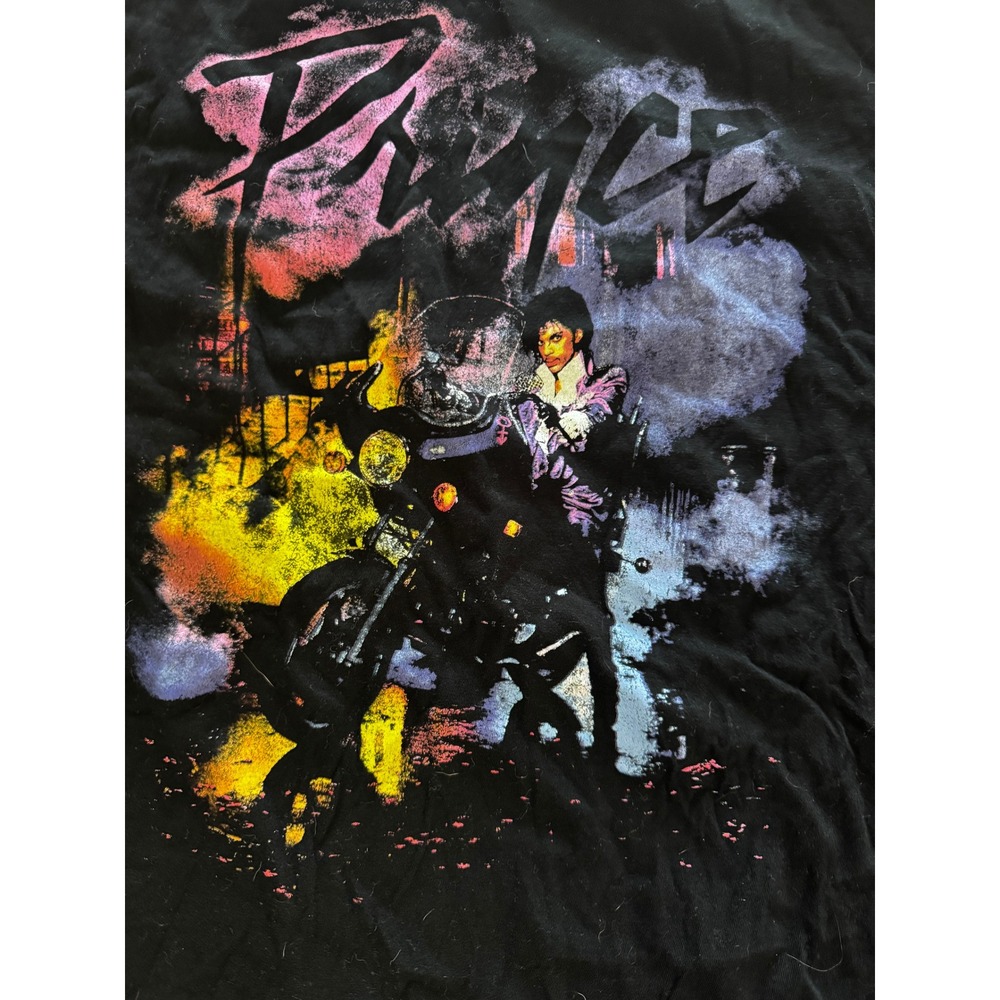 The Prince Estate Purple Rain Graphic Tee Mens XL Black Excellent Official Merch